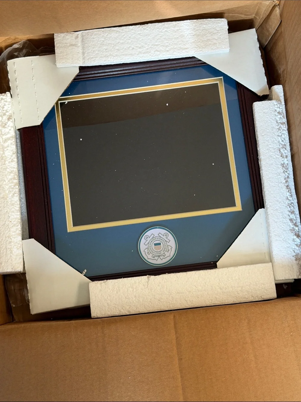 United States Coast Guard Certificate Of Achievement Frame With Medallion